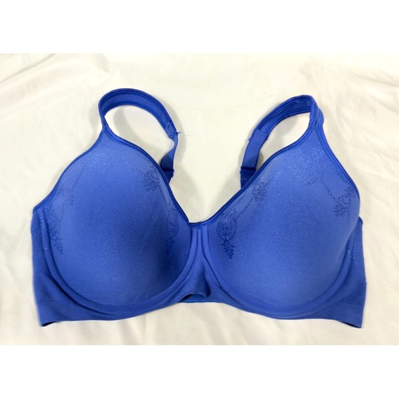 Bali Other - Bali Med. Bra 3388 Underwire Lined Embroidered Floral Light Padding Summer Blue